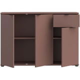 Buffet - GANYMEDE - 3 portes - 1 tiroir - Terracotta - 119,8 x 34,1 x 82,3 cm