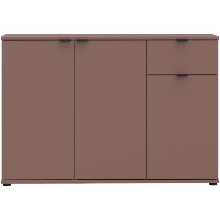 Buffet - GANYMEDE - 3 portes - 1 tiroir - Terracotta - 119,8 x 34,1 x 82,3 cm