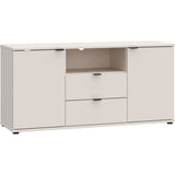 Meuble TV - GANYMEDE - Sable - 2 portes, 2 tiroirs, 1 niche - 129,8 x 41,3 x 63,1 cm