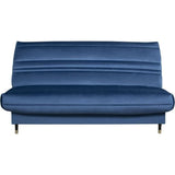 GOLDY Clic-clac 2/3 places - Matelas SIMMONS Ep.13 cm -  Mousse HR 35 kg/m3 - Tissu Bleu - Fabriqué en France