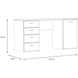 Bureau droit - GOLDSBORO - Chene artisan / Noir - 145,2 x 60 x 75,3 cm