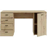 Bureau droit - GOLDSBORO - Chene artisan / Noir - 145,2 x 60 x 75,3 cm