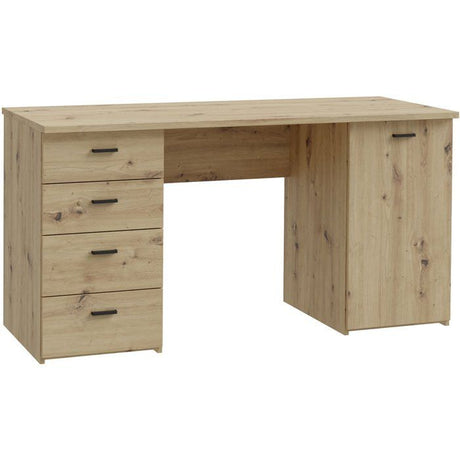 Bureau droit - GOLDSBORO - Chene artisan / Noir - 145,2 x 60 x 75,3 cm