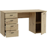 Bureau droit - GOLDSBORO - Chene artisan / Noir - 145,2 x 60 x 75,3 cm