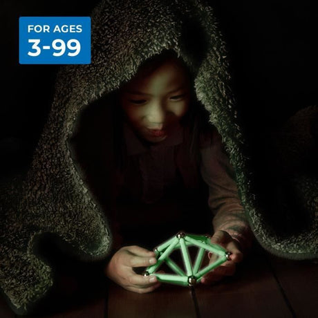 Coffret de construction - GEOMAG - Glow Recycled - 42 pieces - Luminescent - Magnétique - Plastique recyclé