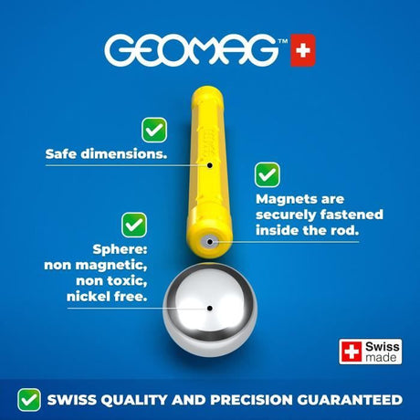 Coffret de construction - GEOMAG - Glow Recycled - 25 pieces - Luminescent - Magnétique - Plastique recyclé