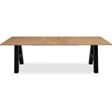 Table a manger GRANADA extensible - Style Industriel - 6/10 personnes - 2 rallonges 40 cm - L 157/237 x P 90 x H 75 cm - Chene/Noir