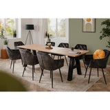 Table a manger GRANADA extensible - Style Industriel - 6/10 personnes - 2 rallonges 40 cm - L 157/237 x P 90 x H 75 cm - Chene/Noir