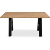 Table a manger GRANADA extensible - Style Industriel - 6/10 personnes - 2 rallonges 40 cm - L 157/237 x P 90 x H 75 cm - Chene/Noir