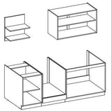 Cuisine complete PREGO - L 210 cm - Décor gris Graphit - Plan de travail 210 cm inclus