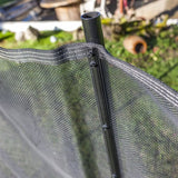 Barriere souple de sécurité - GRE - 3 m x H 1,33 m - Pré-montée - Toile recoupable - 4 poteaux + caches discrets