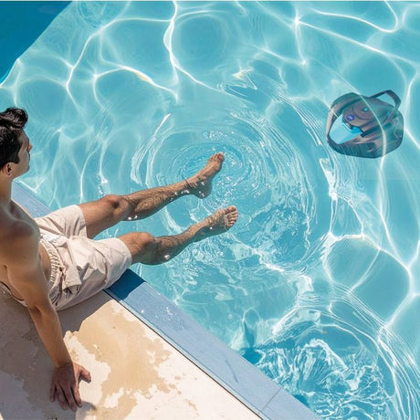 Robot de piscine - GRE - Moovo TM 90 - a batterie - Piscines hors-sol - Jusqu'a 9 m de longueur/80 m˛ - Autonomie 90 min - 2 L