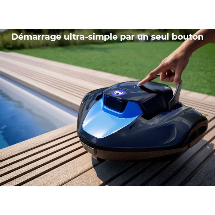 Robot de piscine - GRE - Moovo TM 90 - À batterie - Piscines hors-sol - Jusquà 9 m de longueur/80 m² - Autonomie 90 min - 2 L