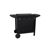 Barbecue a gaz + plancha - GRILL GARDEN - Noir - 3 brűleurs - Avec capot de protection - Allumage Piezo électrique