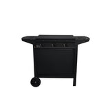 Barbecue a gaz + plancha - GRILL GARDEN - Noir - 3 brűleurs - Avec capot de protection - Allumage Piezo électrique