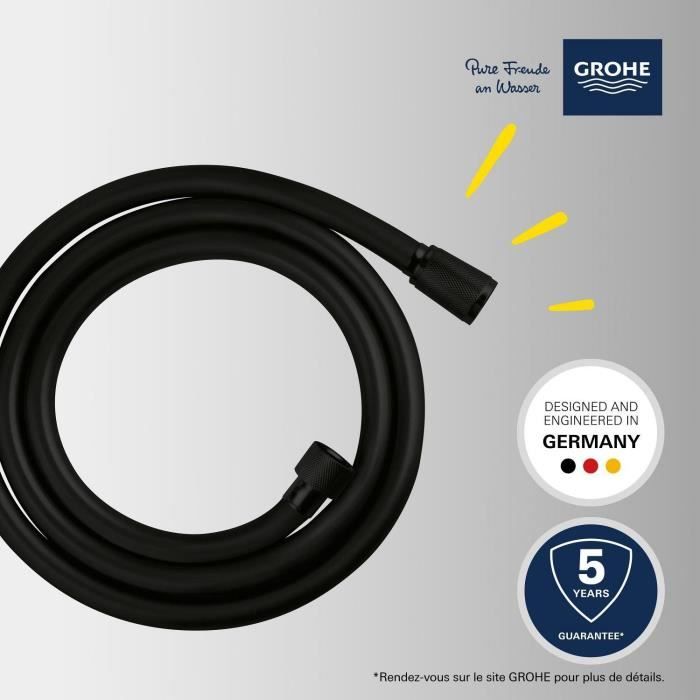 Flexible de douche - GROHE - 287412432 - 1,5 m - VitalioFlex Trend - Matt Black