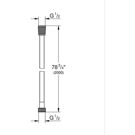 Flexible de douche - GROHE VitalioFlex 27507001 - 2m - Anti-pliures - Anti-torsion - Connexion universelle - Surface lisse - Chromé