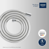 Flexible de douche - GROHE VitalioFlex 27507001 - 2m - Anti-pliures - Anti-torsion - Connexion universelle - Surface lisse - Chromé