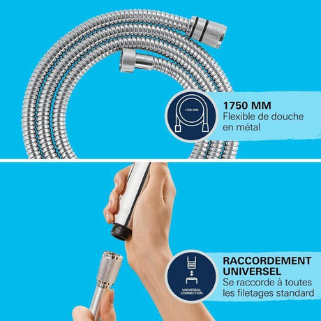 Flexible de douche - GROHE - 22100000 - 1,75 m - VitalioFlex - Métal
