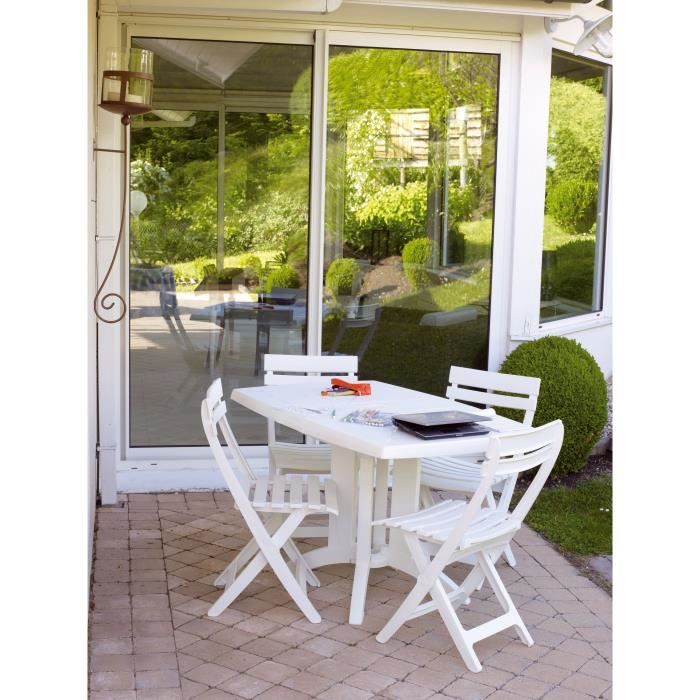Chaise pliante Miami - GROSFILLEX - Blanc - Résistante aux intempéries et peu encombrante