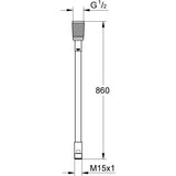 Flexible pour douche métal chromé M15X1/2 - GROHE - 46104-000