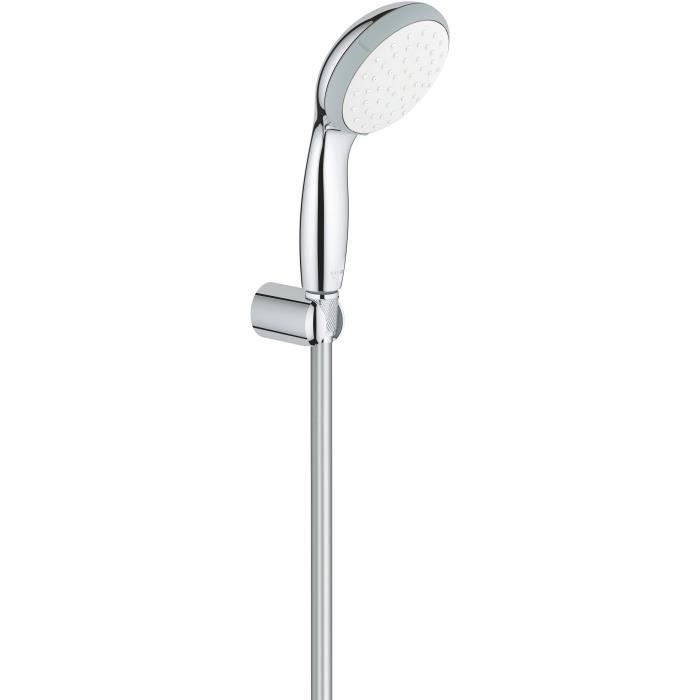 Ensemble de douche 1 jet avec support mural - GROHE - Vitalio Go 100 - Chromé - 5 ans de garantie