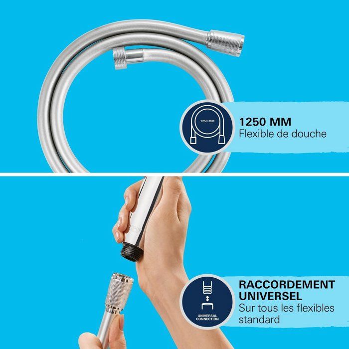 Ensemble de douche 1 jet avec support mural GROHE Vitalio Trigger Spray 30 Chromé