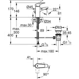 GROHE Mitigeur monocommande Lavabo Taille S Start Flow Chromé 23769000