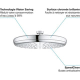 Douche de tete GROHE Vitalio Start 210 - jet unique - économie d'eau - raccord fileté 1/2 - 26415000