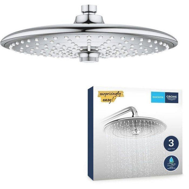 GROHE - Douche de tete Vitalio Joy 260 - 3 jets - chromé - raccords filetés 1/2 - économie d'eau
