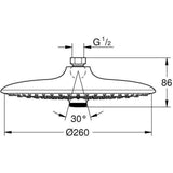 GROHE - Douche de tete Vitalio Joy 260 - 3 jets - chromé - raccords filetés 1/2 - économie d'eau