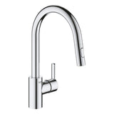 GROHE Robinet de cuisine évier Feel, douchette extractible, rotation 360°, bec en U, inverseur 2 jets, mitigeur cuisine 31486001