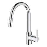 GROHE Robinet de cuisine évier Feel, douchette extractible, rotation 360°, bec en U, inverseur 2 jets, mitigeur cuisine 31486001