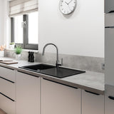 Mitigeur de cuisine - GROHE Get - Chromé - Bec en C - Bec Haut - Rotation 150°