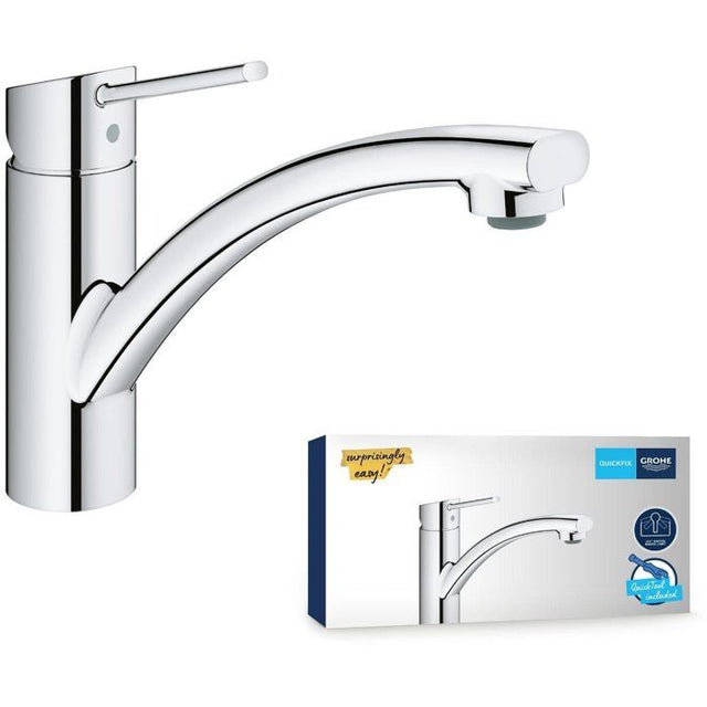 GROHE Robinet évier de cuisine Swift, Mitigeur monocommande avec mousseur économique d'eau, rotation a 140°, 30358000