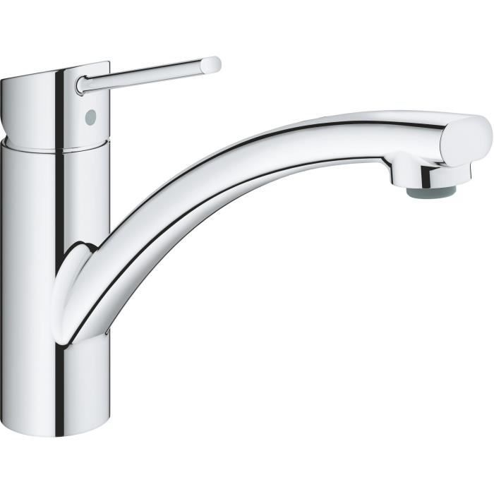 GROHE Robinet évier de cuisine Swift, Mitigeur monocommande avec mousseur économique d'eau, rotation a 140°, 30358000