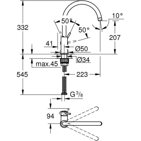 GROHE - Mitigeur monocommande Evier