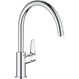 Mitigeur monocommande Evier - GROHE - 31554001 - Col de cygne - Chromé - Métal - Gris