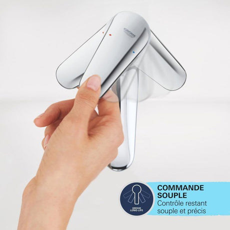 Mitigeur monocommande Bidet GROHE Start Edge - Tirette de vidage - Mousseur économique d'eau - Chromé