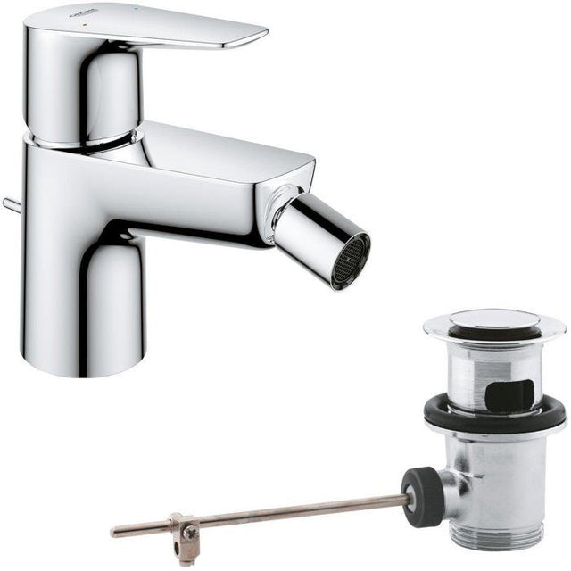 Mitigeur monocommande Bidet GROHE Start Edge - Tirette de vidage - Mousseur économique d'eau - Chromé