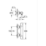 GROHE Mitigeur thermostatique douche Precision Get, montage mural, indicateur de température, filtres intégré, 34773000