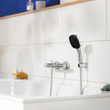 Mitigeur thermostatique bain douche GROHE Precision Get - Montage mural - Chromé