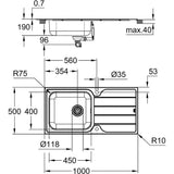 Evier - en acier inoxydable - inox - GROHE