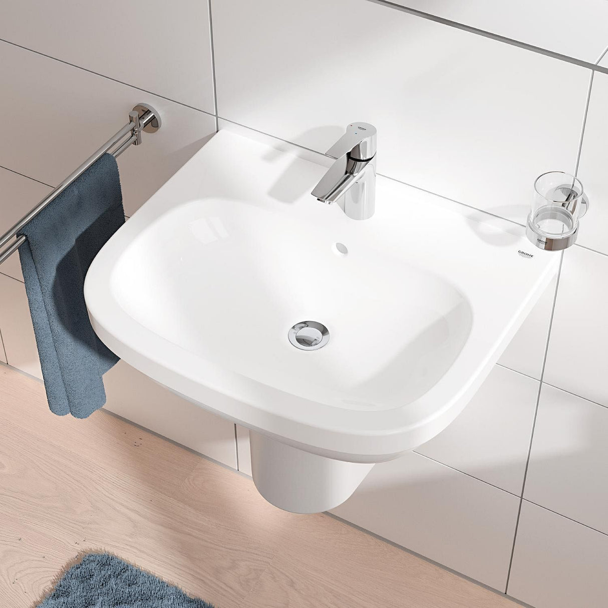 Mitigeur monocommande lavabo GROHE QUICKFIX Start - économie d'eau - bonde clic clac incluse - taille S