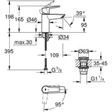 Mitigeur monocommande lavabo GROHE QUICKFIX Start - économie d'eau - bonde clic clac incluse - taille S