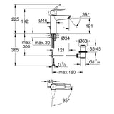 Mitigeur lavabo GROHE Quickfix Start 2021 avec tirette et vidage taille M