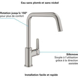 Mitigeur monocommande Evier - GROHE - Supersteel - Pivotant - Hauteur 310mm