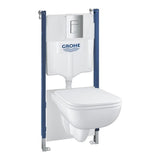 Pack Bâti support 5 en 1 - GROHE - Blanc - 1.13 m - Céramique - Cuvette + abattant + plaque de commande + supports muraux
