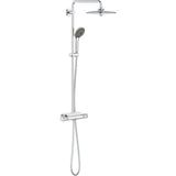 GROHE Colonne de douche mitigeur thermostatique Vitalio Joy 260, tete de douche 260mm, douchette 3 jets, chromé, 26403002