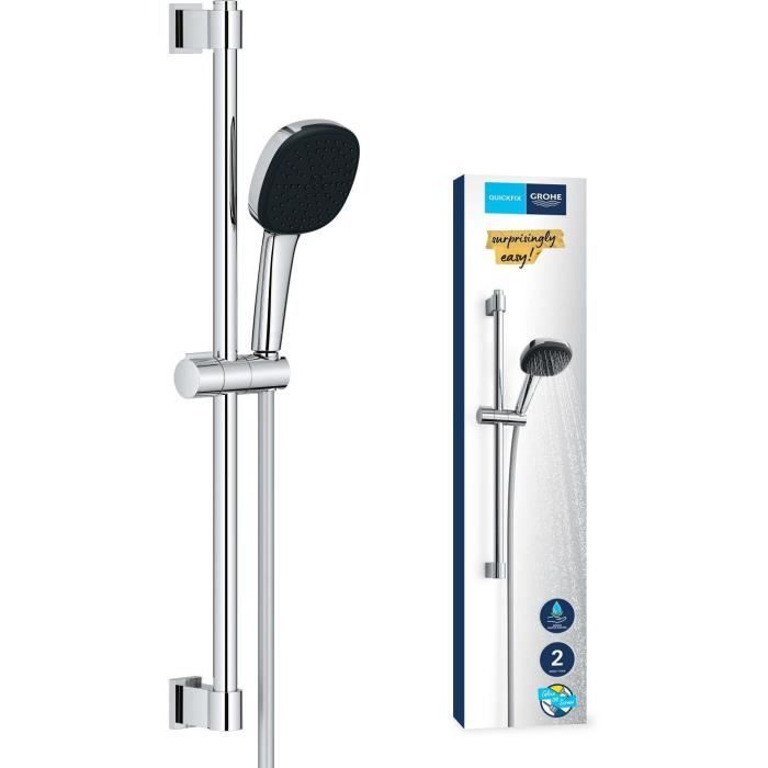 Ensemble de douche avec pommeau 2 jets, barre et flexible - GROHE Vitalio Comfort 110 26398001 - Sélection facile - Economie d'eau